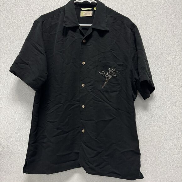 Cubavera Mens Shirt Button Down Embroidered Medium Water Scene Rayon - Picture 3 of 8